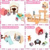 43-Piece Cat Figurine Playset - Realistic Pet Care Center &