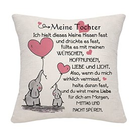 Bommex Daughter Gift Cushion Cover for Daughter Gift for Daughter from Mum Dad Daughter Pillowcase Daughter Goodbye Gift Birthday Gift (Daughter)