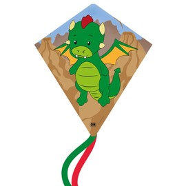 CIM Eddy-S Children's Kite, for Children from 3 Years, Dimensions: 50 x 56 cm, Includes 40 m of Kite String and Trailing Tails