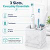 Silicone Toothbrush Holders for Bathrooms, 3 Slots Unbreakable Marble Countertop