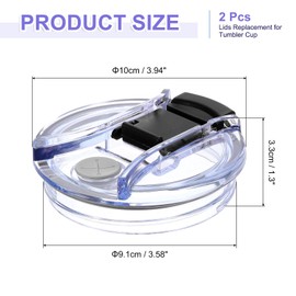 sourcing map 2Pcs Lids Replacement for Tumbler Cup 40oz, Spill Proof Lid Stopper Straw Cup Lid, Leak Proof Splash Resistant Cover Lid for Cold Drinks, Black