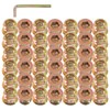 Moicstiy 50 Pcs 1/4"-20 x 10mm Threaded Inserts for Wood,