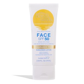 Bondi Sands Loción facial de protección solar diaria sin fragancia SPF 50 | Protección hidratante UVA + UVB, no grasa, suave, resistente al agua | 2.53 onzas / 75 mL