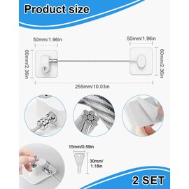 BNREOZA 2 Pieces Fridge Lock, Child Door Lock, No Drilling Required, Kids Window Screen, Cupboard Child Lock, Window Lock, Pet Child Safety Cabinet Lock, White