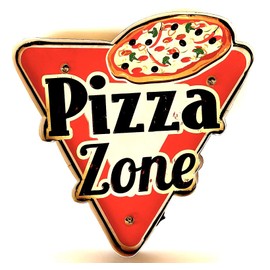 DiiliHiiri Retro Sign for Pizzeria, Illuminated Pizza Decoration for Cafe Vintage Metal Sign Craft pizzeria decoration.