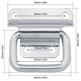 FMHXG 2PCS Stainless Steel Split Handles 306-50 with 8 Screws Drawer Boxes Industrial Package Boxes Ring Folding Handle for Boats Cabinets Drawers Furniture Equipment