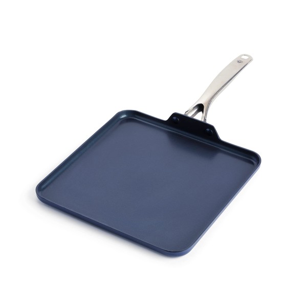 Blue Diamond Cookware Diamond Infused Ceramic Nonstick, 11" Griddle Pan, PFAS-Free, Dishwasher Safe, Oven Safe, Blue