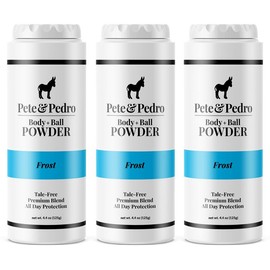 Pete & Pedro BODY & BALL POWDER (Fresh Scent), Talc-Free Men’s Body Powder Deodorant for Men, Sweat Absorbs Blocks Odor, Hygiene for Groin Area Eliminates Cooling:_FROST: 3-PACK $54 (Save $3)