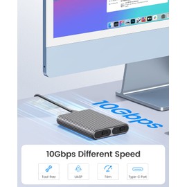 ORICO Dual M.2 NVMe SSD Aluminum USB3.2 Gen2 10Gbps, M.2 Type-C Docking Station for PCIe M-Key, B&M Key 2230/2242/2260/2280 SSD, Tool-Free, Up to 4TB