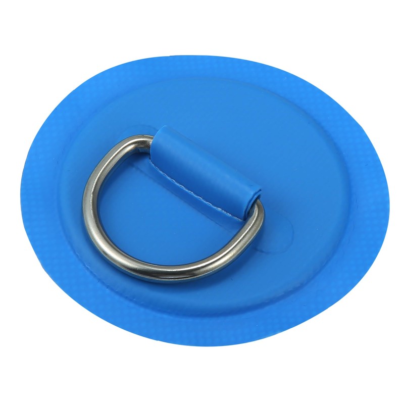 X AUTOHAUX 4pcs 11cm Blue D Ring Patch PVC Stainless