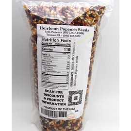 3.9 LB Heirloom Multi-colored Popcorn Kernels • Non-GMO • USA Grown • Low Calorie High Fiber Snack • Perfect Movie Night • All Natural, Vegan, Gluten Free • INTL POP