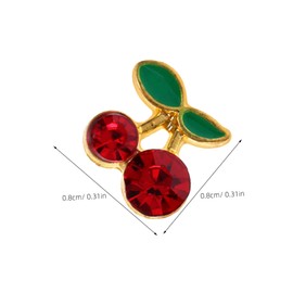 WOONEKY 32pcs Cherry Nail Art Charms Creative Rhinestone Nail Jewelry for DIY Manicure Decoration Suitable for Home and Professional Use Easy to Apply