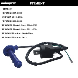 Adsspro New Motorcycle Ignition Coil For CRF450X 2005-2009 CRF450X 2012-2015 CRF450R 2002-2008 TRX450ER Electric Start 2006-2009 TRX450ER Electric Start 2011-2014