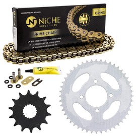 NICHE Drive Sprocket Chain Combo for Hyosung Cruise 125 HMZ125 Front 14 Rear 48 Tooth 428VM-X X-Ring 126 Links