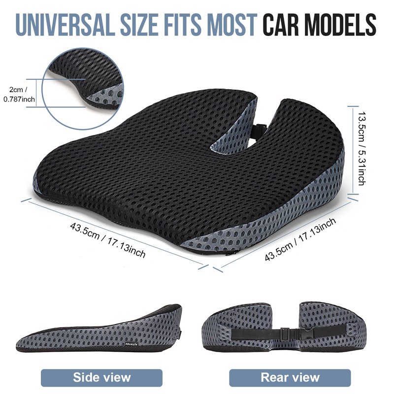 Ajiteogy Car Seat Cushion, Memory Foam Car Wedge Seat Cushion
