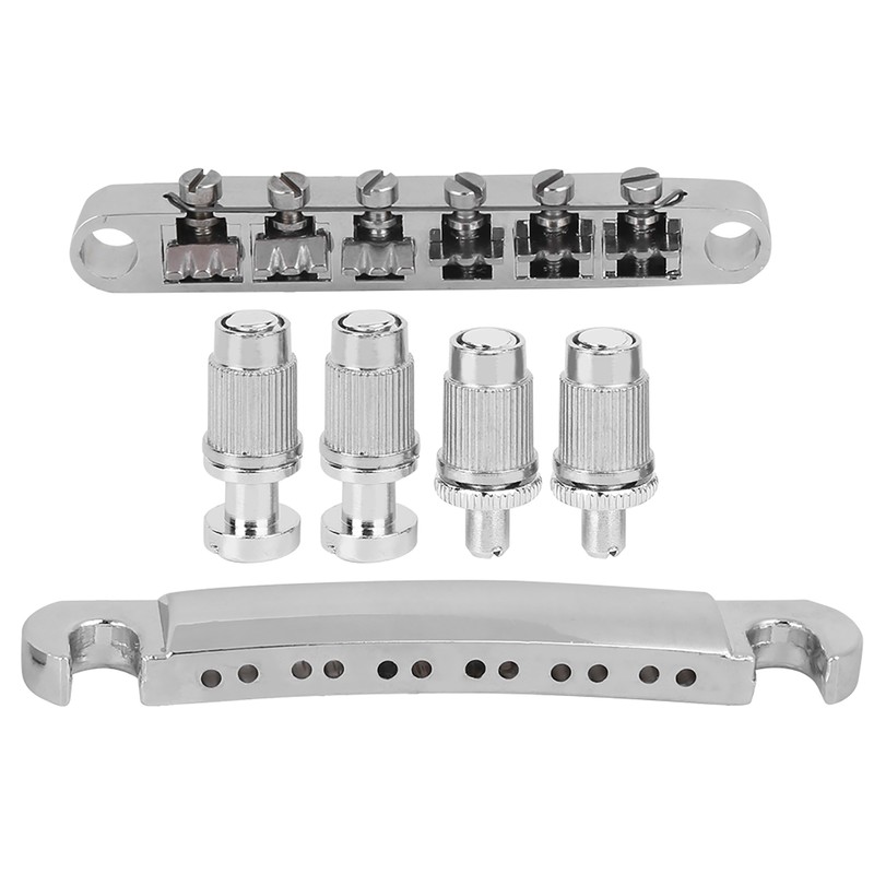 Electric Guitar Bridge Full Set 12 String Zinc Alloy Silver