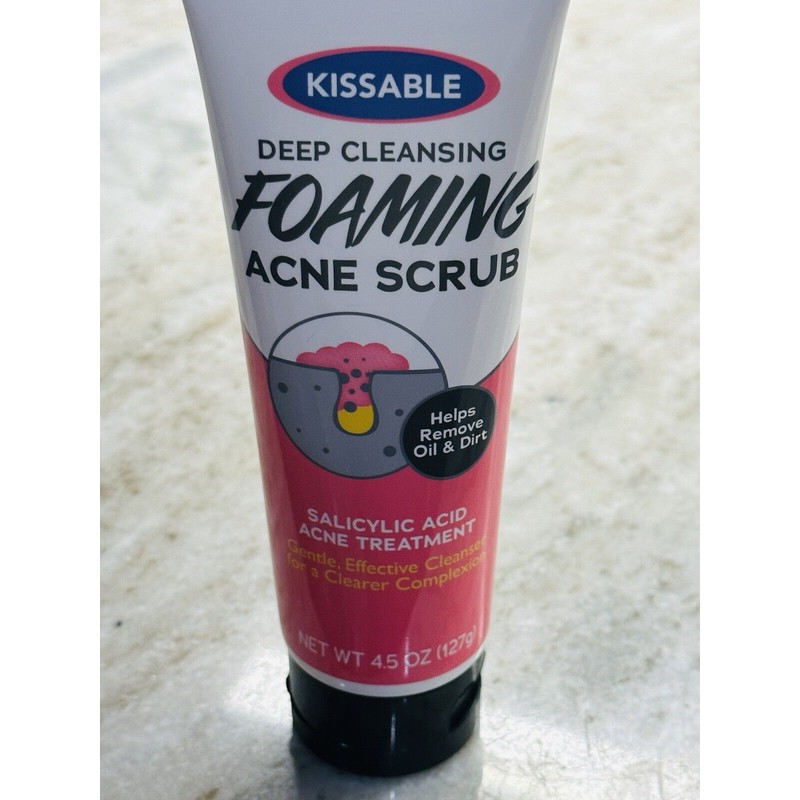 kissable Deep Cleaning Foaming Acne Scrub W/Salicylic Acid Acne Treatment:4.5o
