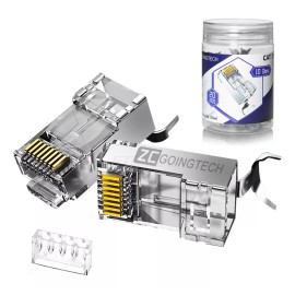 Zcgoingtech 20pzs Plug Cat 6a Cat 7 Ftp 50 Micras Oro P Cable Grueso