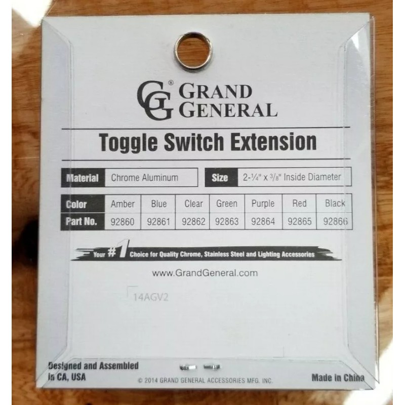 Kenworth Toggle switch extension 2 1/4" purple jewel chrome aluminium