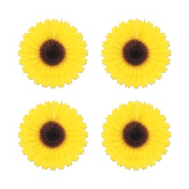 Beistle , 4 Piece Sunflower Fans, 18'', Yellow/Brown