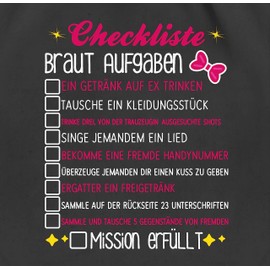 Shirtracer - Gym Bag Backpack - Bachelor Party Women - Checklist Bride Tasks - JGA To-Do List Bride, 01 black