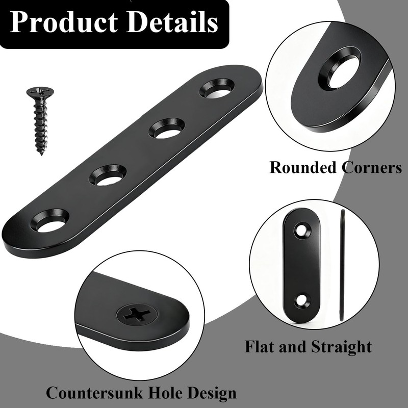Wopanxye 24 Pack Straight Brackets for Wood Board, Plates Joining