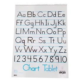 School Smart Chart Tablet, 24 x 32 Inches, 1-1/2 Inch Ruling, 1/2 Inch Skip Line, 25 Sheets, Cover may vary
