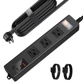 USB Outdoor Power Strip Weatherproof, Waterproof Surge Protector with 3 Wide Outlet with 3 USB Ports, Shockproof Overload Protection,15FT Extension Cord for Outside Decorations,Patio Porch