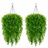 2 Set Fake Hanging Plants Baskets for Outdoors 30" Fall