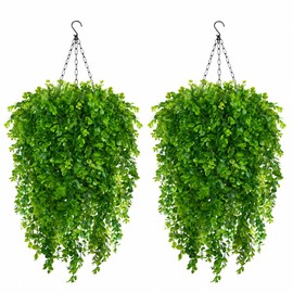 2 Set Fake Hanging Plants Baskets for Outdoors 30" Fall Plants Baskets
