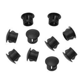 ONLYKXY 10 Pcs 8MM Diameter Nylon Plastic Round Snap in Type Locking Furniture Hole Plugs Button Protective Cover Cap Head Color Black (8mm/0.32inch, Black)