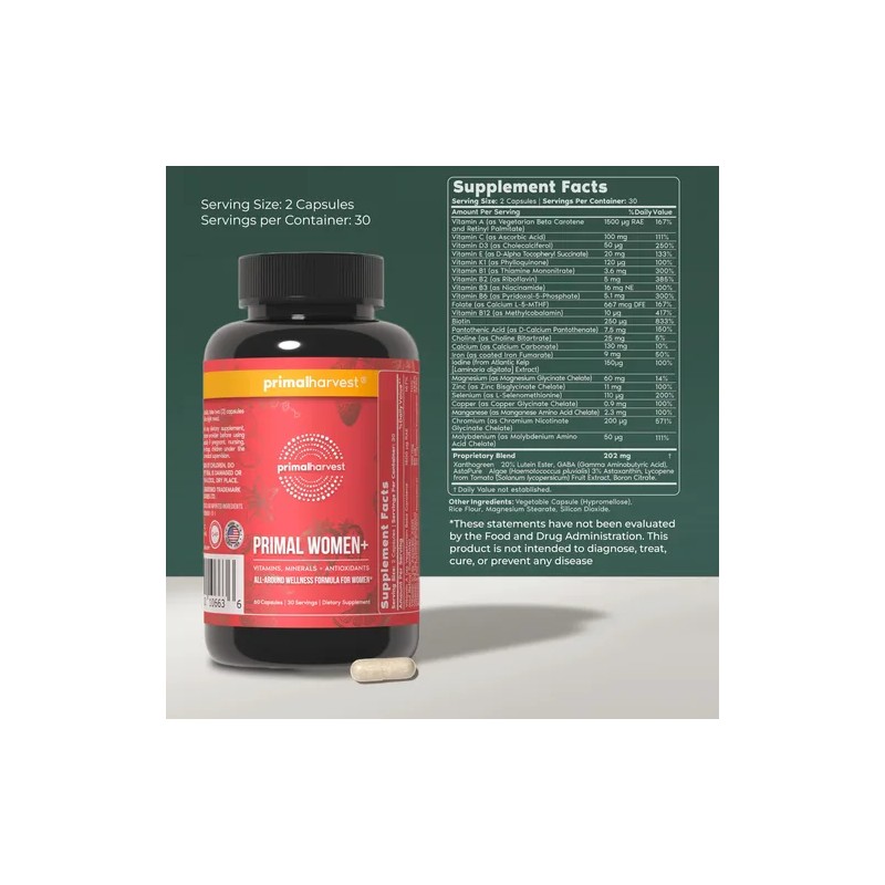 Primal Harvest Women Multivitaminas Para Mujer 60 Cápsulas