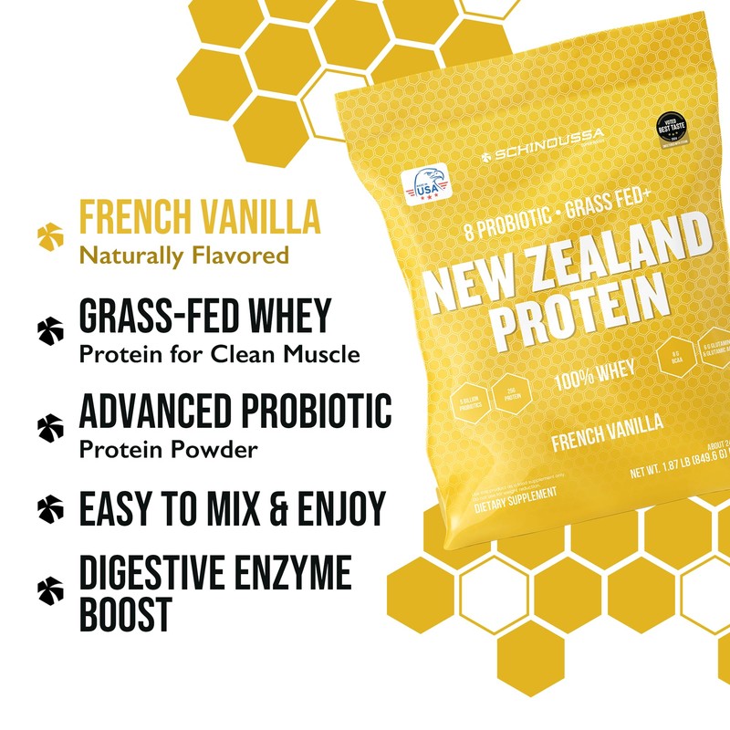 Schinoussa Probiotic Whey Protein Powder | Grass-Fed | Vanilla |