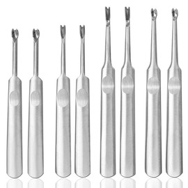 CODIRATO 8 Pieces Leather Edging Tool Stainless Steel Leather Edges Cutting Leather Edges Skiving Tools Leather Peeling Tools Edge Cutter Hand Tool Leather Tool Set for Polishing and Engraving