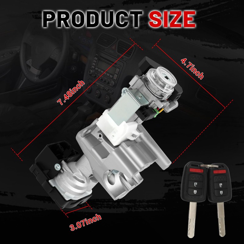 NYXCOMAN Ignition Switch Lock Cylinder with 2 Keys Without Chip