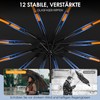 Hnjindong Windproof umbrella, strong, 12-rib reinforced travel automatic pocket umbrella