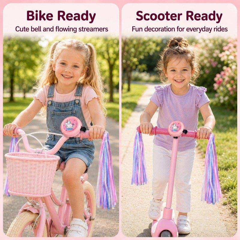 4 Pcs Bike Bell with Tassels, Girl Bike Accessories