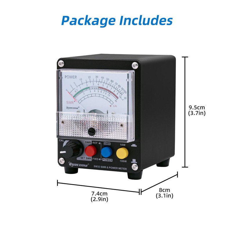 Mcbazel Surecom SW-32UV 125-525MHz 100Watt SWR & Power Meter Black