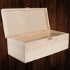 WooDeeDoo Oblong Wooden Storage Box with Hinged Lid and Clasp