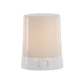 Melrose International FIA Flame 2" D x 2.75" H Plastic White 6 Hr Timer w/Remote USB Charging Cable Included