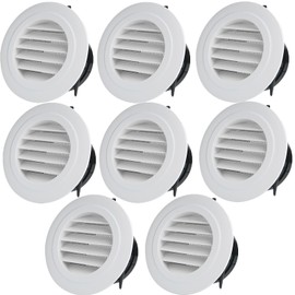ToppYuanZea 8 Pack Round Air Vent, 4 Inch ABS Louver Vent Cover with Built-in Fly Screen Mesh, Air Soffit Vent Ceiling Louver Grille Cover for Bathroom, Kitchen, Office, Garage, Home Ventilation