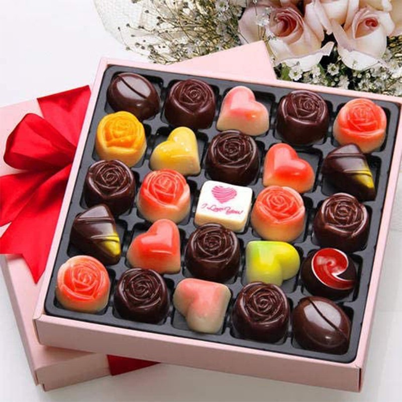 OMDBAGD 2 Pack Valentine's Day Silicone Molds Chocolate Candy Mold