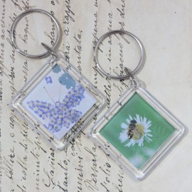 BetterJonny 20Pcs Acrylic Photo Frame Keychain Picture Keychain Clear in Photo Keychain Blanks Picture Frame Keyrings (Rhombic)