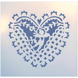 Lace Heart Stencil - 8" x 7.5" Romance Love Valentine Heart Happy Valentine's Day Reusable Laser Cut Mylar Template Painting Home Decor Crafts - The Artful Stencil