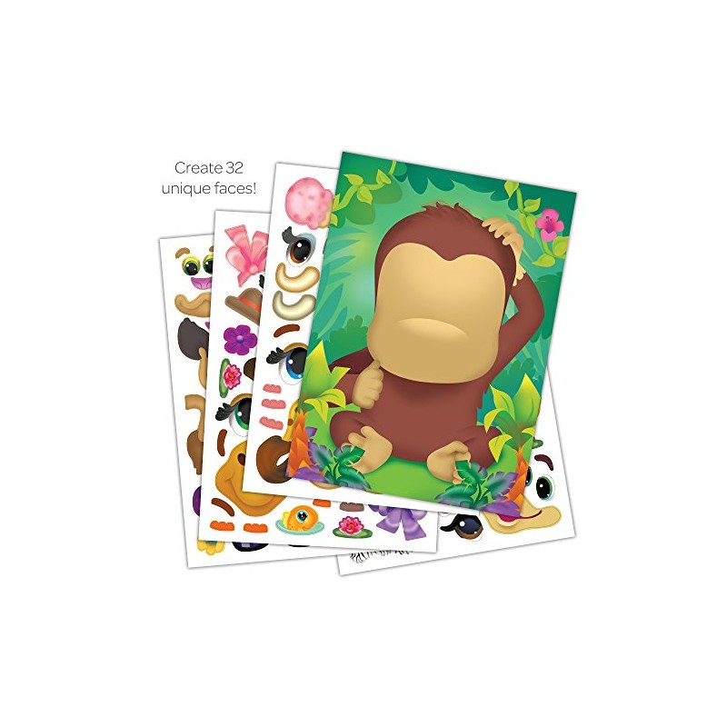 Bendon Zany Zoo Create-A-Face Sticker Pad 42424