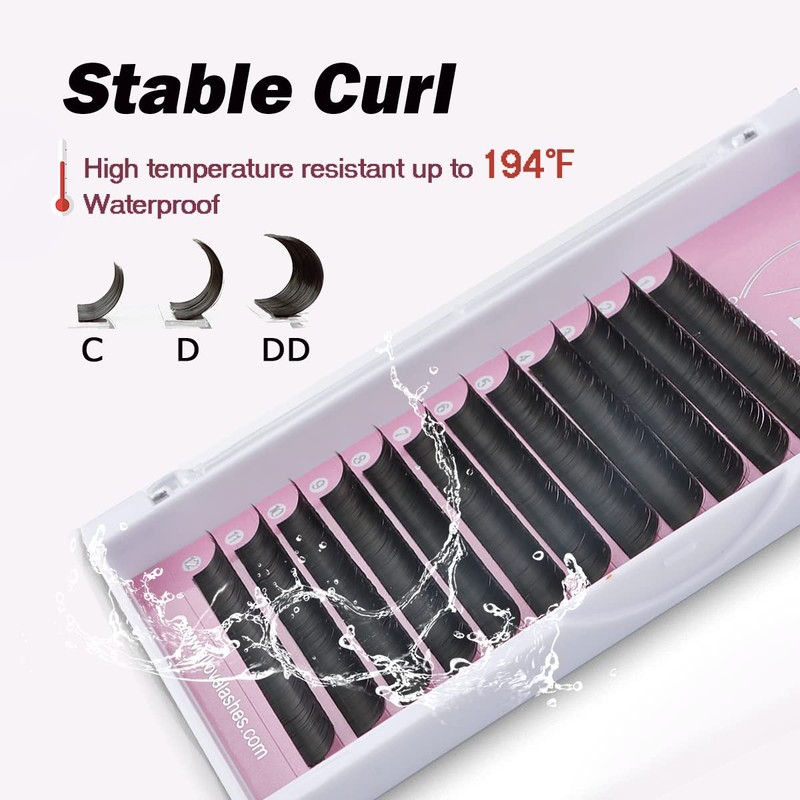 ALLOVE Eyelash Extension 0.05 mm DD Curl 15 mm Super
