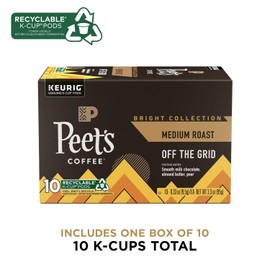 Peet's Coffee, Medium Roast Keurig K-Cup Pods, 100% Arabica Coffee - Off The Grid 10 Count (1 Box of 10 Pods)