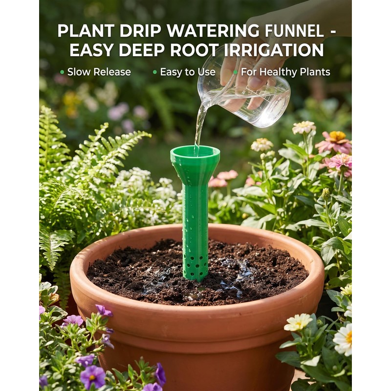 3 Pack Plant Watering Funnel & Root Watering Spike for
