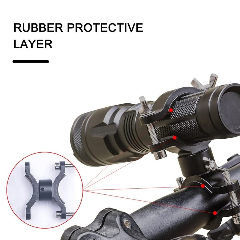 MiOYOOW Bike Flashlight Bracket, Bicycle Front Torch Clip with Soft