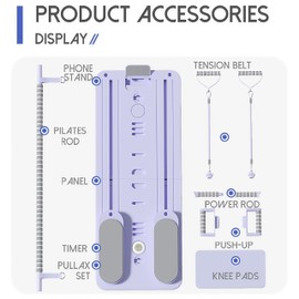 CroyVine Pilates Board-Pilates Reformer Board,Multi-Purpose Portable Pilates Reformer Machine Home Pilates Kit for Home Workout,Fitness, Exercise,Abs,Core Equipment